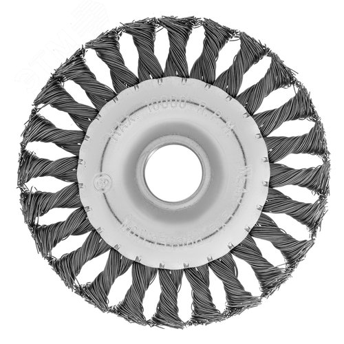 Щетка для УШМ, 125 мм, посадка 22,2 мм, Плоская, крученая проволока 0,5 мм - фото 1