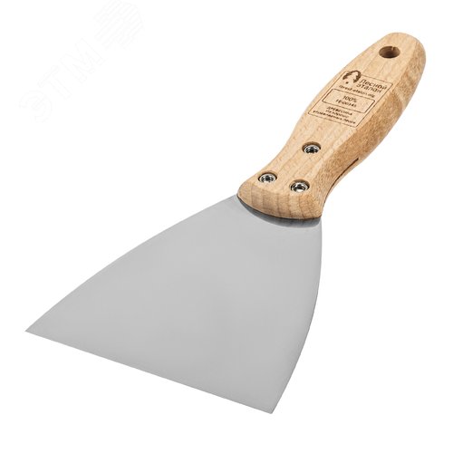 Шпательная лопатка из нержавеющей стали, 100 мм, буковая рукоятка, EFP - фото 2