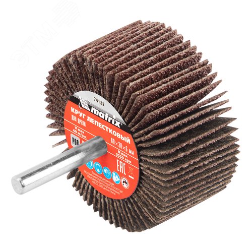 Изображение товара Круг лепестковый для дрели, 60 х 30 х 6 мм, P 60 (шт)