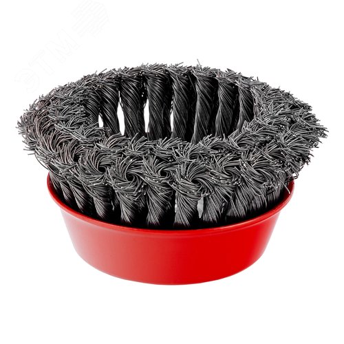 Щетка для УШМ, 125 мм, М14, Чашка, двухрядная, крученая проволока 0,5 мм - фото 2