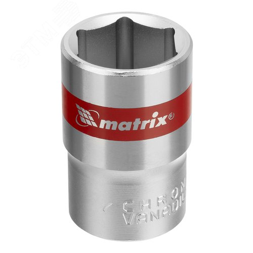Изображение товара Головка торцевая, 18 мм, 6-гранная, CrV, под квадрат 1/2', хромированная (шт)
