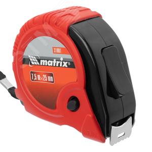 Рулетка Rubber, 7,5 м х 25 мм, обрезиненный корпус - фото 1