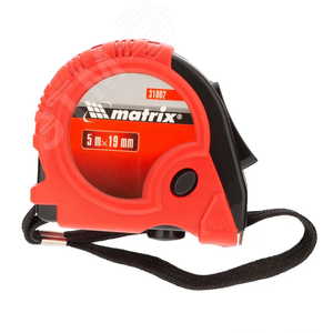 Рулетка Rubber, 5 м х 19 мм, обрезиненный корпус - фото 1