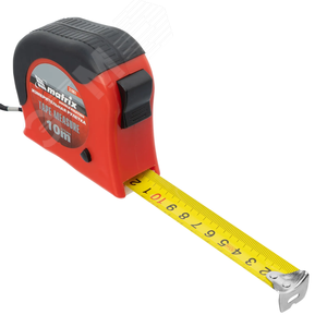 Рулетка Double fixation, 10 м х 25 мм, обрезиненный корпус, двойная плавная фиксация - фото 3