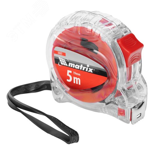 Рулетка Crystal, 5 м х 19 мм, корпус из поликарбоната - фото 1