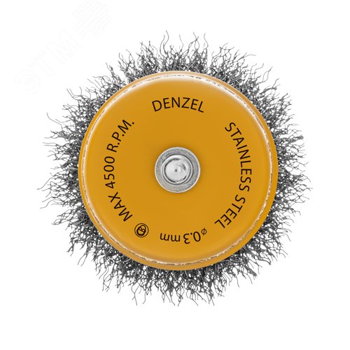 Щетка для дрели, 65 мм, Чашка, со шпилькой , нержавеющая витая проволока - фото 2