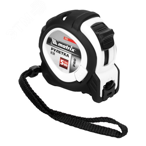 Рулетка Neon, 5 м x 19 мм, обрезиненный корпус, 3 фиксации, PRO - фото 1