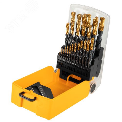 Набор сверл по металлу, 1-13 мм, HSS-Tin, Golden Tip, 25 шт - фото 1