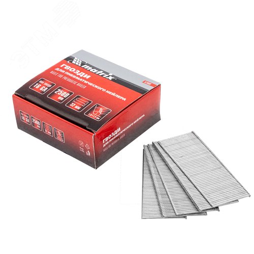 Изображение товара Гвозди 16GA для пневм. нейлера сечение 1,6х1,4, длина 32 мм, 2500 шт (уп)