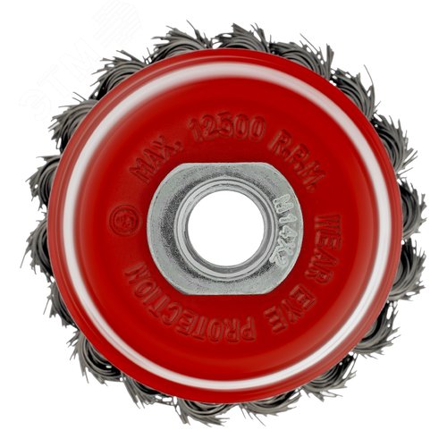 Щетка для УШМ, 75 мм, М14, Чашка, крученая проволока 0,5 мм - фото 3