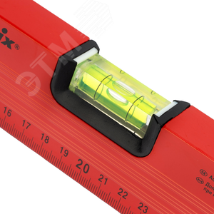 Уровень алюминиевый, 400 мм, 3 глазка, красный, линейка - фото 3