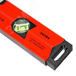 Уровень алюминиевый магнитный, 400 мм, фрезерованный, 3 глазка (1 зеркальный), усиленный - фото 3