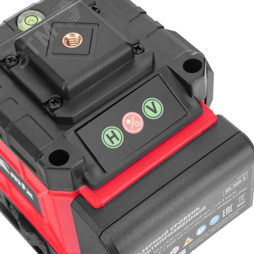 Лазерный уровень м-призм. ML 360-3 Pro SET, 30 м, акк. Li 3000 мАч, состоит из 2 частей - фото 10