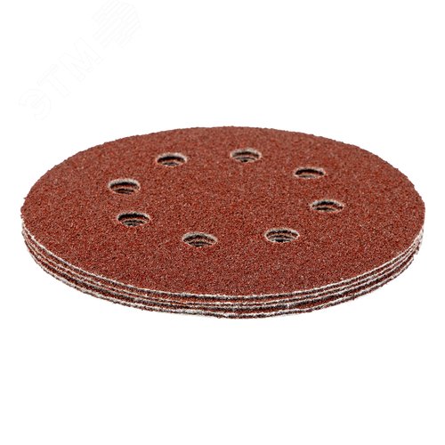 Изображение товара Круг абразивный на ворсовой подложке под 'липучку', перфорированный, P 40, 125 мм, 5 шт. (шт)