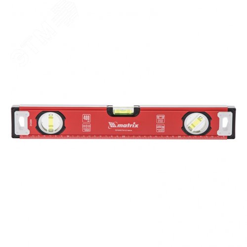 Изображение товара Уровень алюминиевый, фрезерованный, 3 глазка, 400 мм (шт)