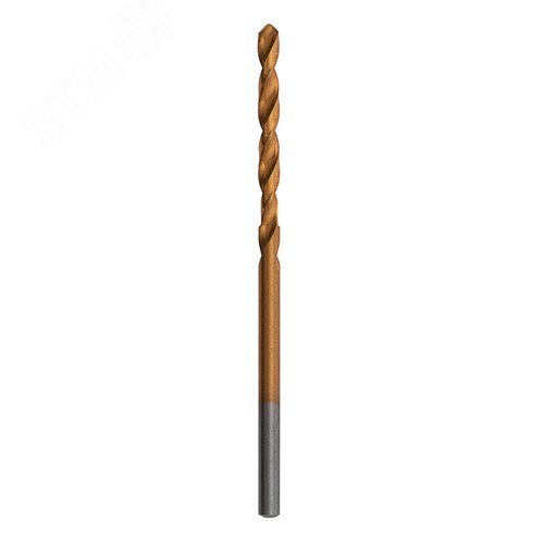 Сверло по металлу, 2,5 мм, HSS, нитридтитановое покрытие, цилиндрический хвостовик - фото 2