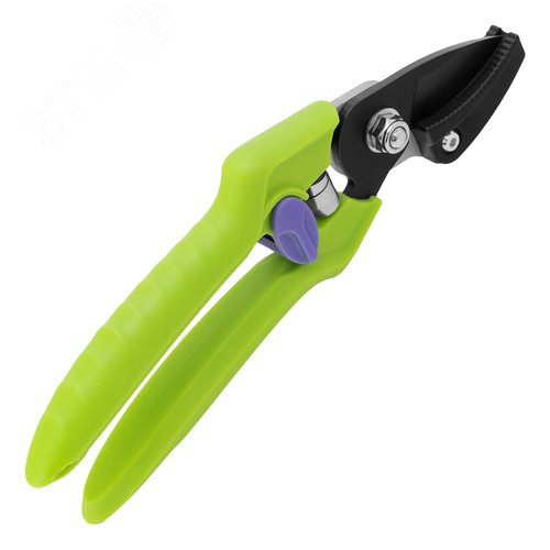 Секатор с наковальней, 190 мм, пластиковые рукоятки - фото 2