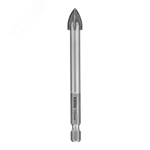 Сверло по керамической плитке 10 мм, крестовая пластина, 6-гр. хвостовик - фото 2