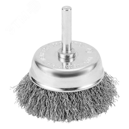 Щетка для дрели, 65 мм, чашка со шпилькой, витая проволока 0,3 мм - фото 2