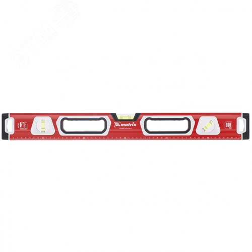 Изображение товара Уровень алюминиевый, магнит., фрезеров., 3 глазка (1 зеркал.), 2 комп. рукоятки, 1500 мм (шт)