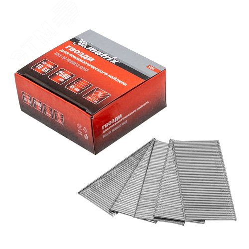 Изображение товара Гвозди 16GA для пневм. нейлера сечение 1,6х1,4, длина 35 мм, 2500 шт (уп)