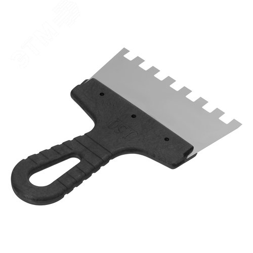 Шпатель из нержавеющей стали, 150 мм, зуб 10х10 мм, пластмассовая ручка - фото 2