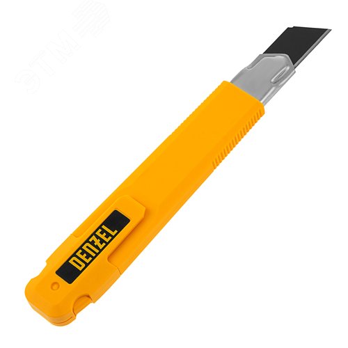 Нож, 18 мм, сменное лезвие, SK4, метал. направляющая, клипса, нажимной фиксатор - фото 2