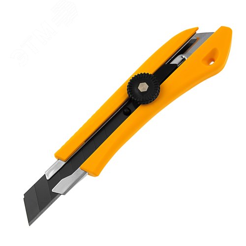 Нож, 18 мм, сменное лезвие, SK4, метал. направляющая, винтовой фиксатор - фото 1