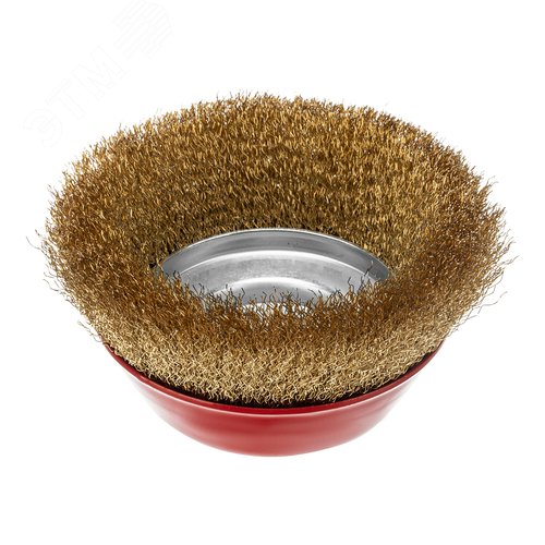 Щетка для УШМ, 150 мм, М14, чашка, латунированная витая проволока - фото 2