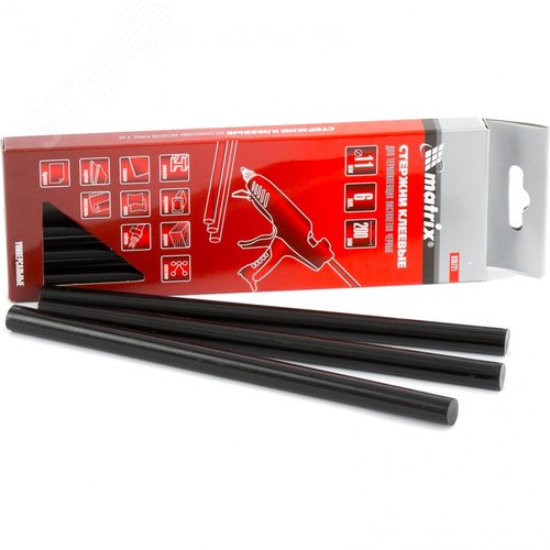 Изображение товара Стержни клеевые, 11 x 200 мм, черные, 6 шт. (уп)