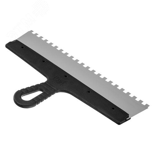 Шпатель из нержавеющей стали, 350 мм, зуб 8х8 мм, пластмассовая ручка - фото 2