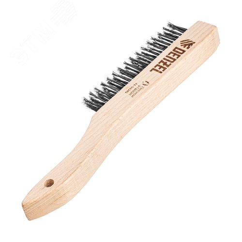 Щетка зачистная 3-х рядная, прямая проволока из нержавеющей стали с деревянной ручкой, EFP - фото 2