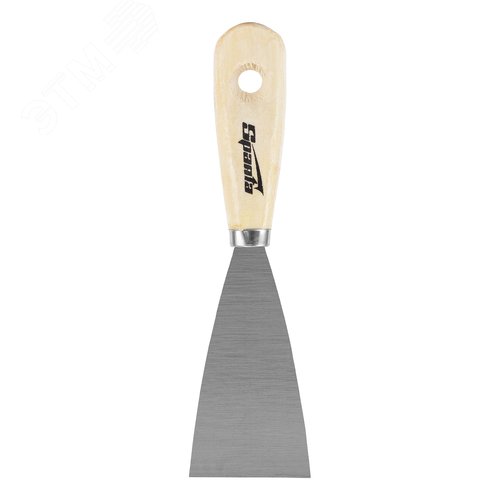 Шпательная лопатка из углеродистой стали, 50 мм, деревянная ручка - фото 2