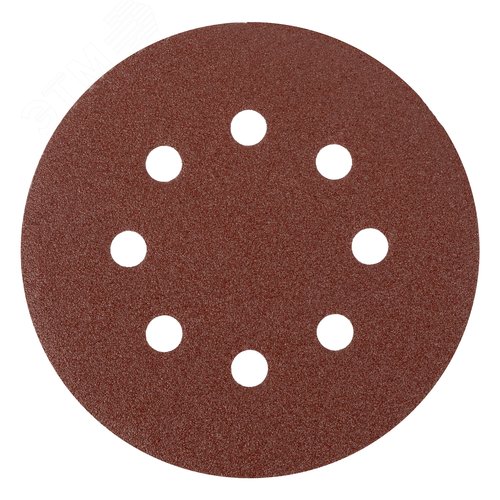 Круг абразивный на ворсовой подложке под липучку, перфорированный, P 100, 125 мм, 5 шт. - фото 2