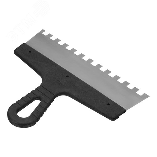 Шпатель из нержавеющей стали, 250 мм, зуб 10х10 мм, пластмассовая ручка - фото 2