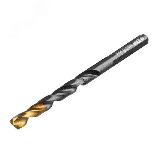 Сверло по металлу, 5 мм, HSS-Tin, Golden Tip, 10 шт. - фото 2
