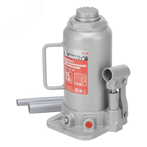 Изображение товара Домкрат гидравлический бутылочный, 15 т, h подъема 230-460 мм (шт)