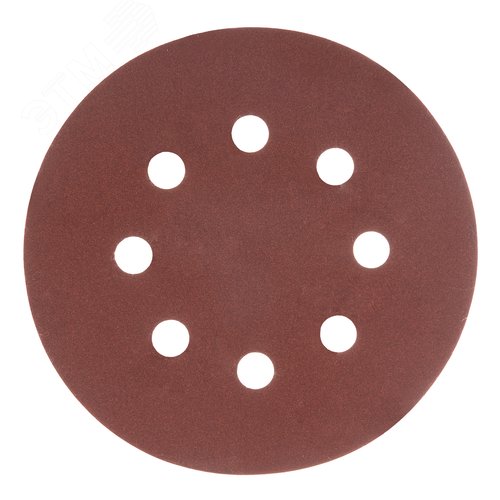 Изображение товара Круг абразивный на ворсовой подложке под 'липучку', перфорированный, P 240, 125 мм, 5 шт. (шт)