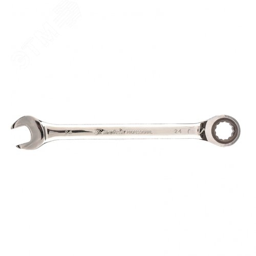 Изображение товара Ключ комбинированный трещоточный, 24 мм, CrV зеркальный хром (шт)