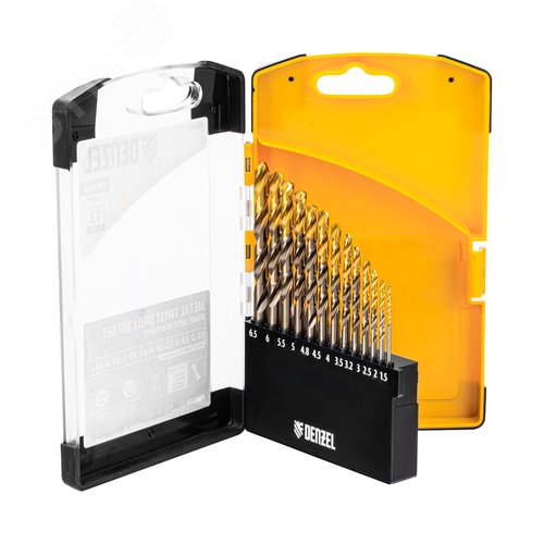 Набор сверл по металлу, 1,5-6,5мм, Р6М5К8-TiN, Golden Tip, 13 шт - фото 1