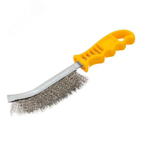 Щетка металлическая с пластмассовой ручкой, нержавеющая проволока - фото 1