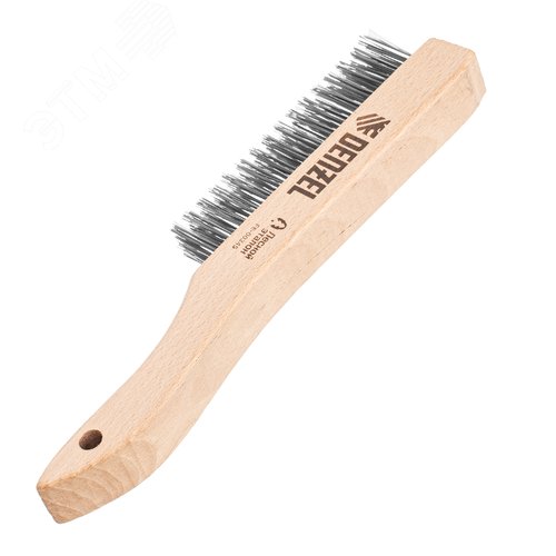 Щетка зачистная 4-х рядная, прямая проволока из нержавеющей стали с деревянной ручкой, EFP - фото 2