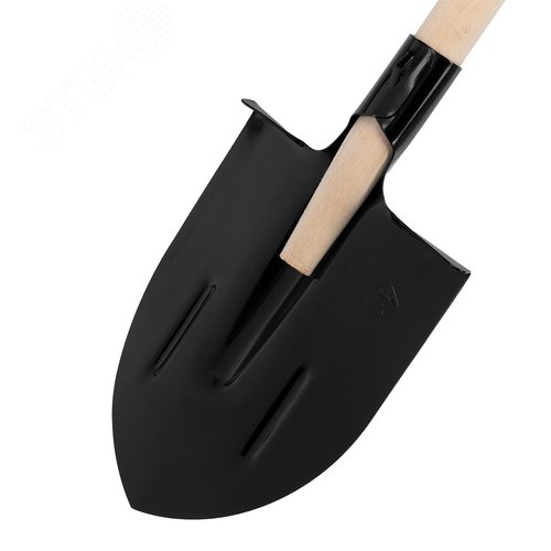 Лопата штыковая, 205х275х1400 мм, ребра жесткости, деревянный черенок - фото 4