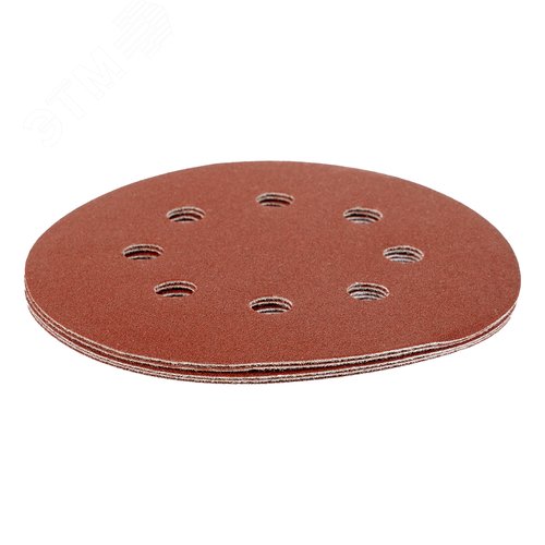 Изображение товара Круг абразивный на ворсовой подложке под 'липучку', перфорированный, P 150, 125 мм, 5 шт. (шт)