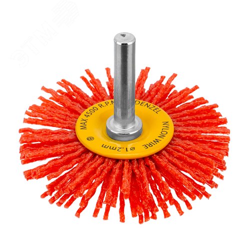 Щетка для дрели, 65 мм, Плоская, со шпилькой, нейлоновая щетина - фото 1