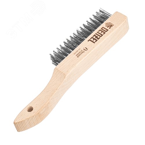 Щетка зачистная 5-и рядная, прямая проволока из нержавеющей стали с деревянной ручкой, EFP - фото 2