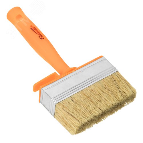 Кисть-ракля, 30х100 мм, натуральная щетина, пластмассовый корпус, пластмассовая ручка - фото 1