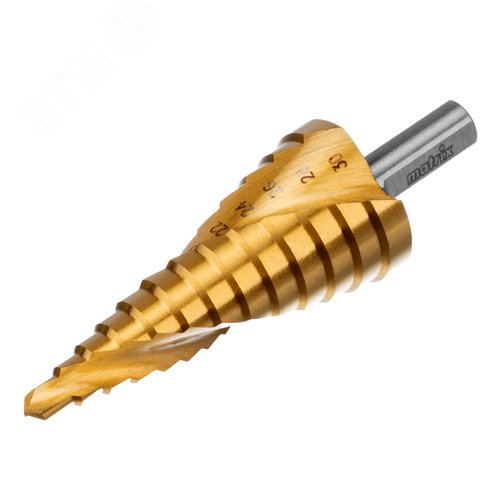 Сверло ступенчатое,6-8-10-12-14-16-18-20-22-24-26-28-30 мм,HSS,спирал.проф.,трехгр.хвост. - фото 1