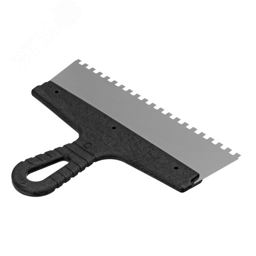 Шпатель из нержавеющей стали, 250 мм, зуб 6х6 мм, пластмассовая ручка - фото 2