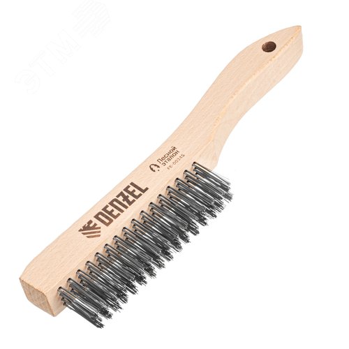 Щетка зачистная 4-х рядная, прямая проволока из нержавеющей стали с деревянной ручкой, EFP - фото 1